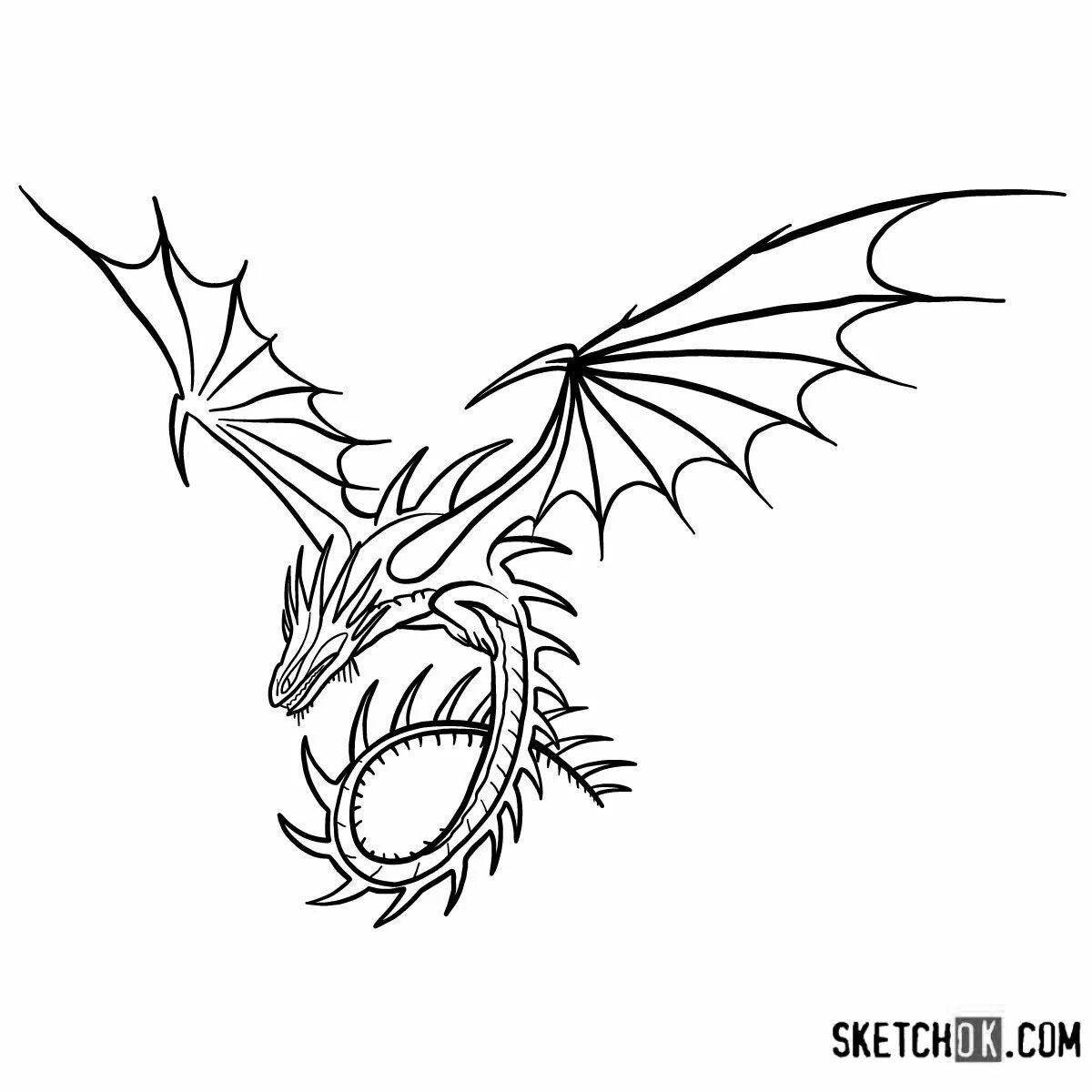 Death dragon glowing whisper coloring page
