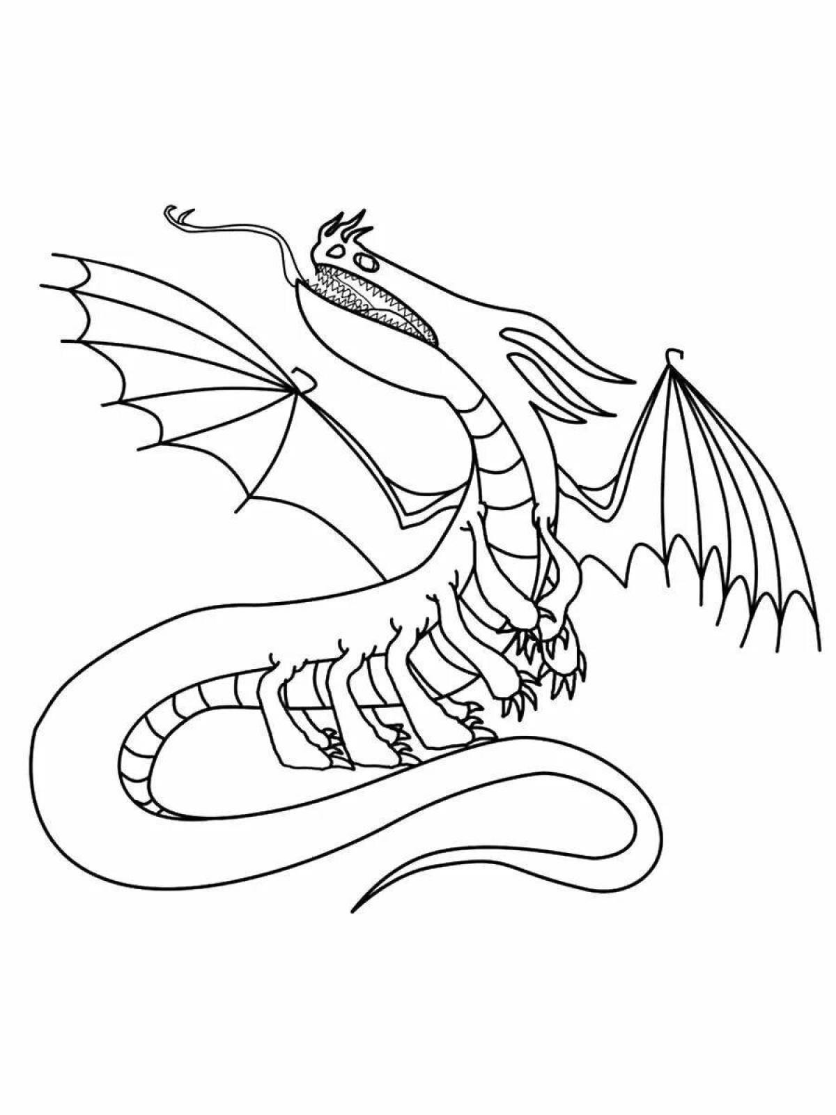 Потрясающая страница раскраски шепот смертельного дракона