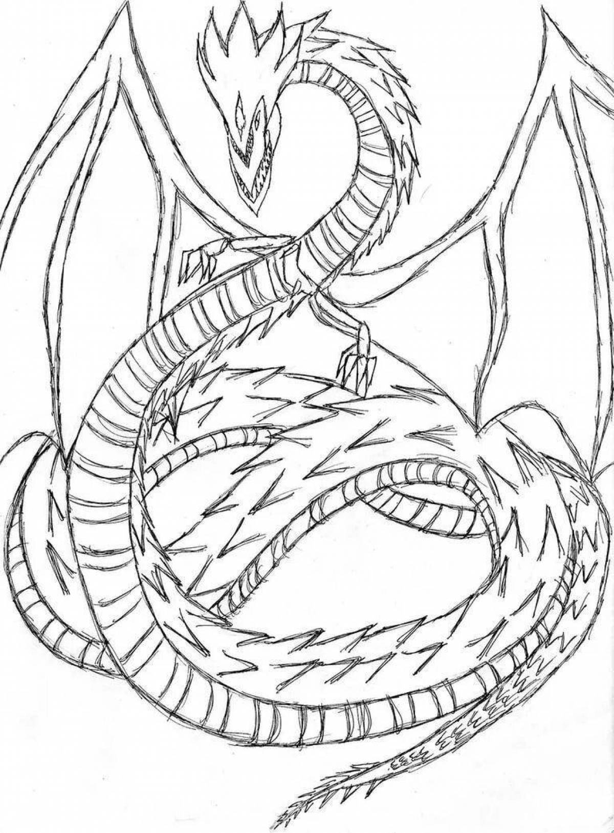 Death dragon glowing whisper coloring page