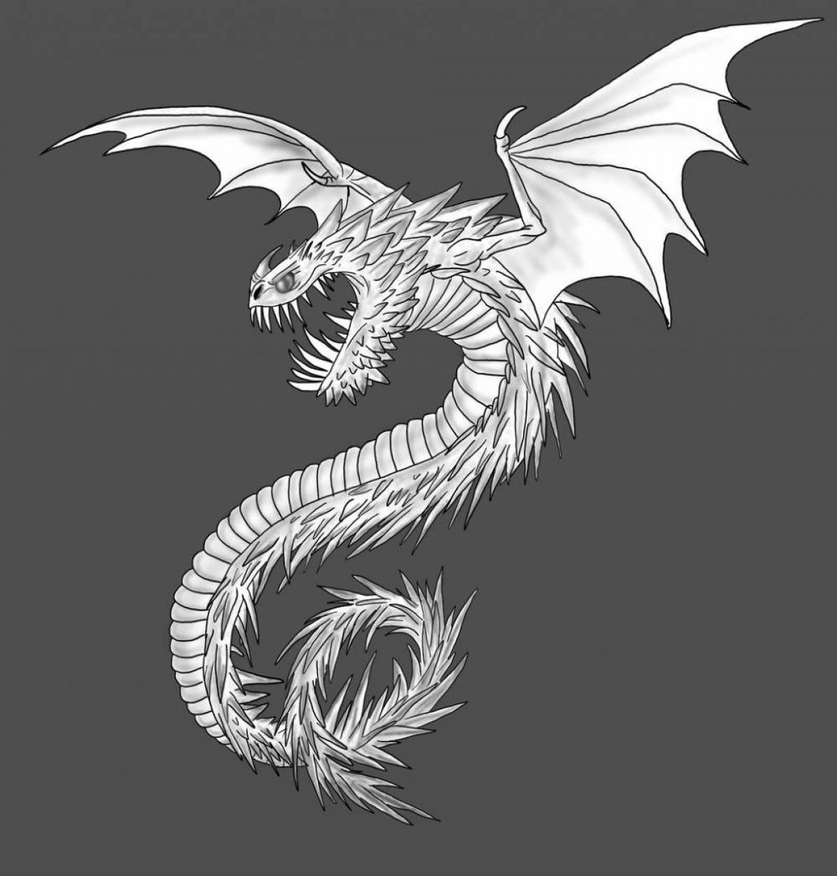 Elegant dragon whisper coloring book