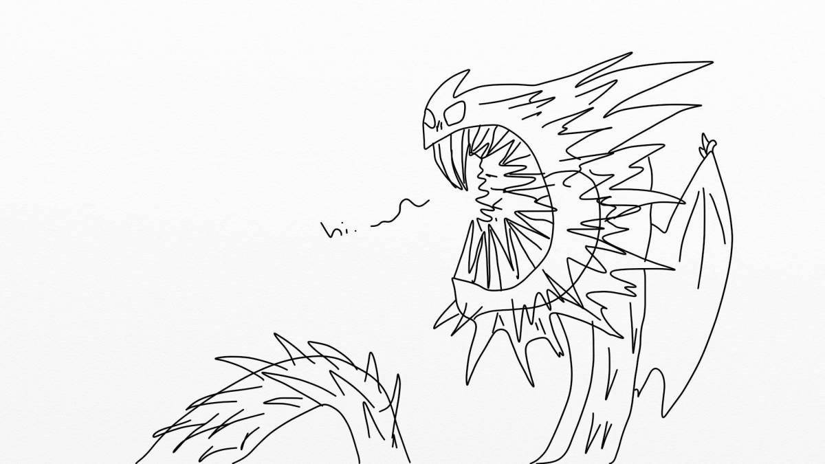 Death dragon's royal whisper coloring page