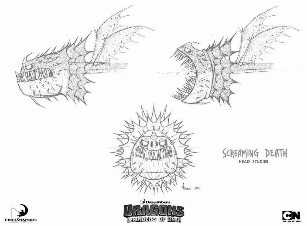 Splendorous whisper of death dragon coloring page