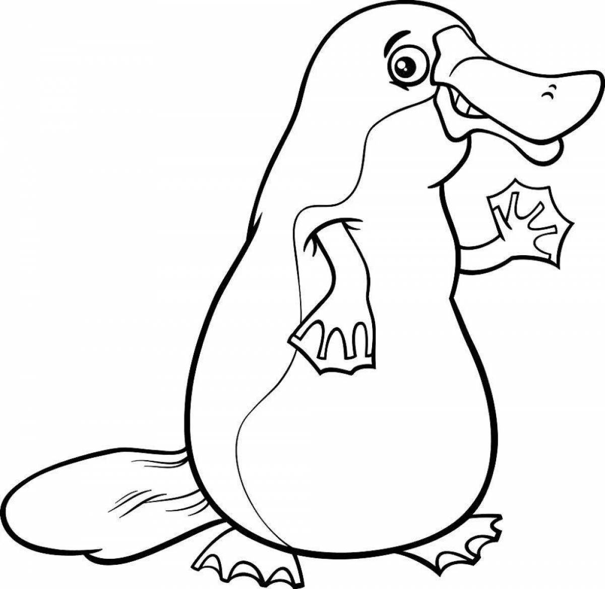 Adorable platypus coloring book for kids