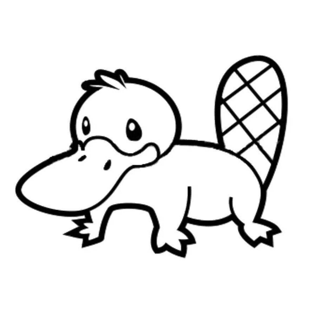 Cute platypus coloring book for kids
