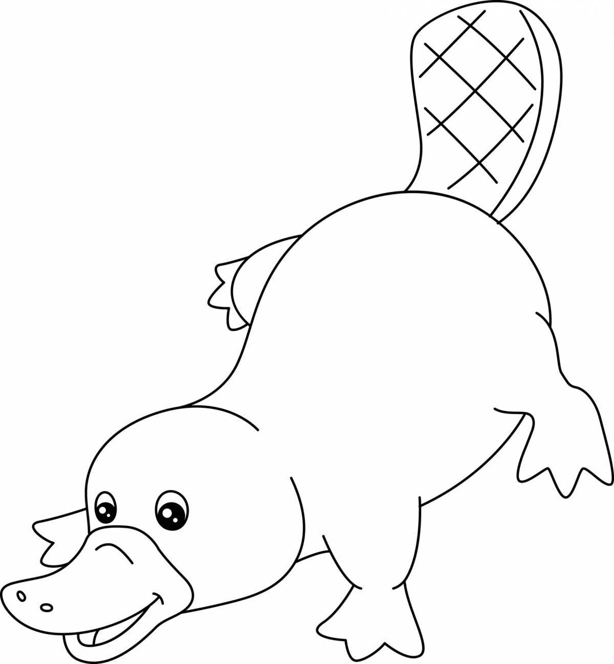 Fairytale coloring book platypus for kids
