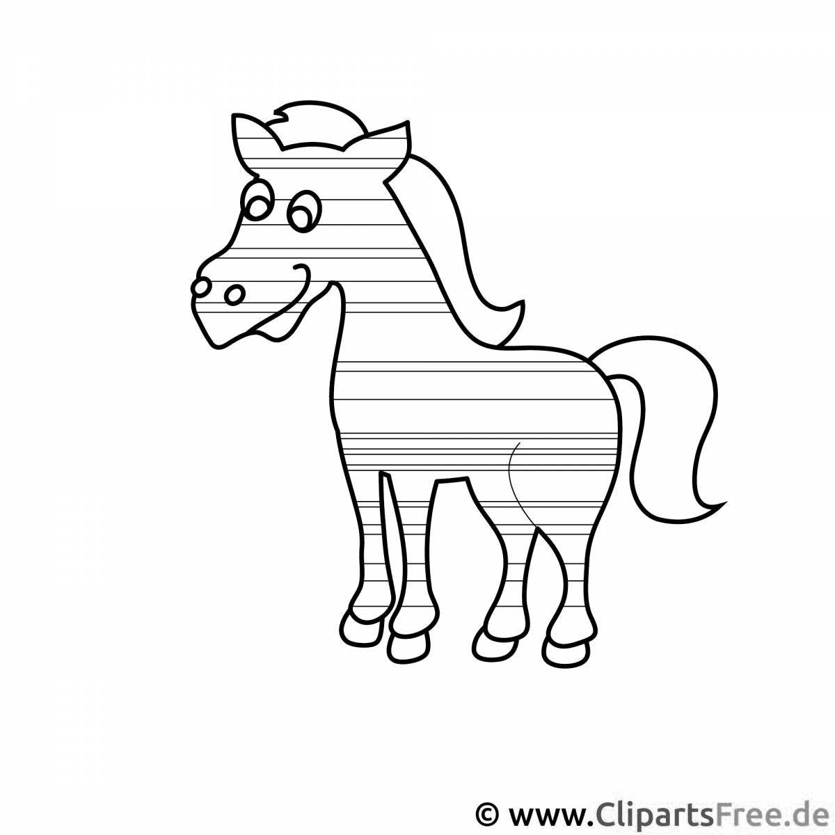 Славная раскраска лошадь из каргополя