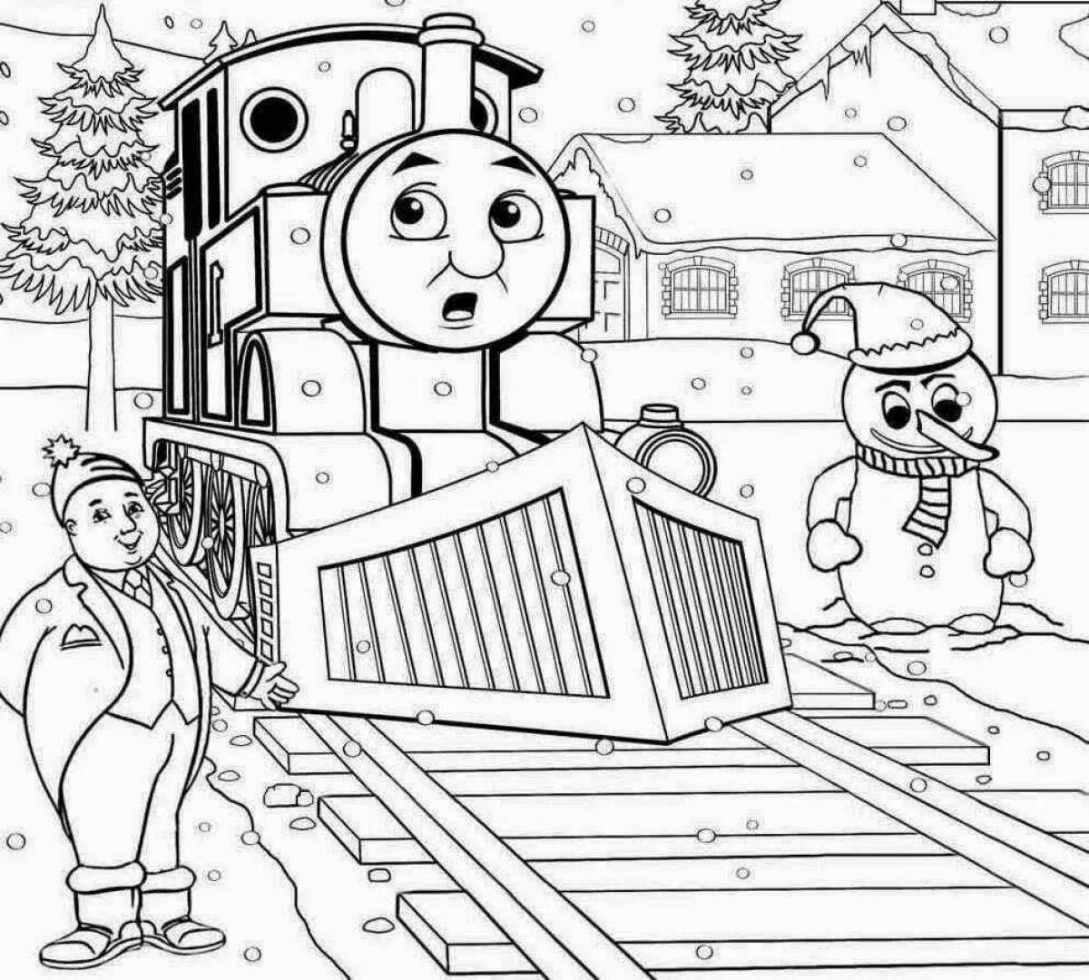 Cute thomas the tank engine coloring page