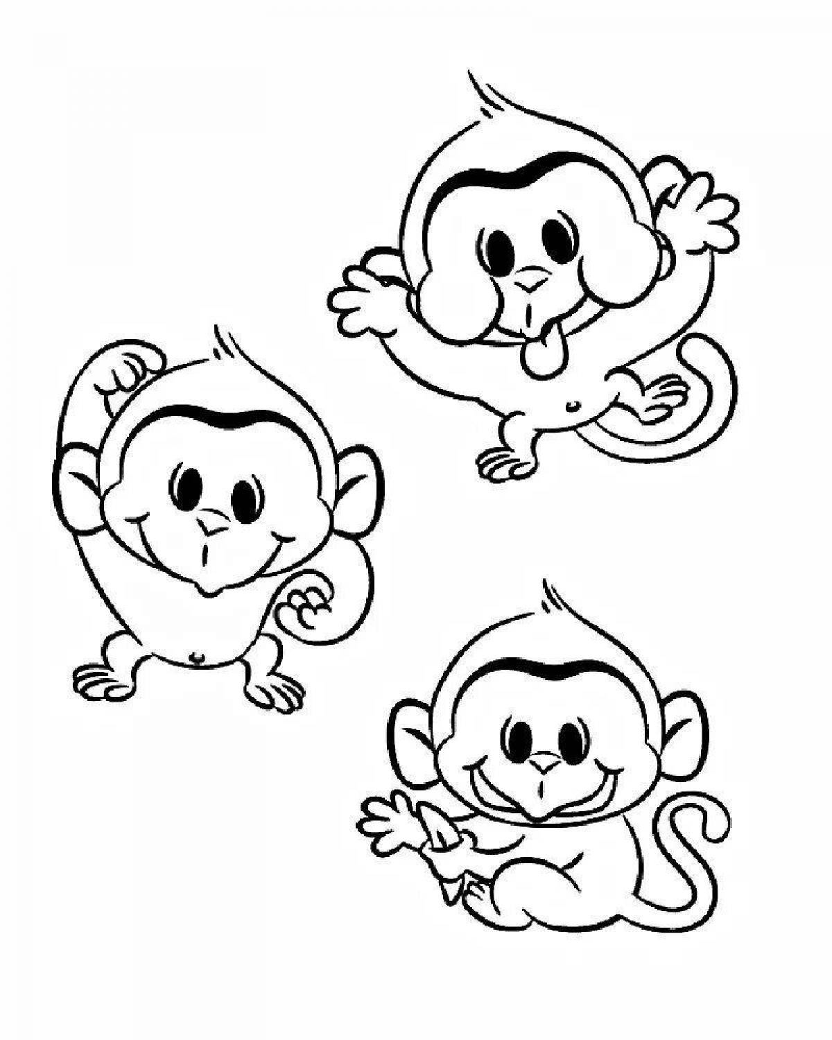Fun coloring monkey