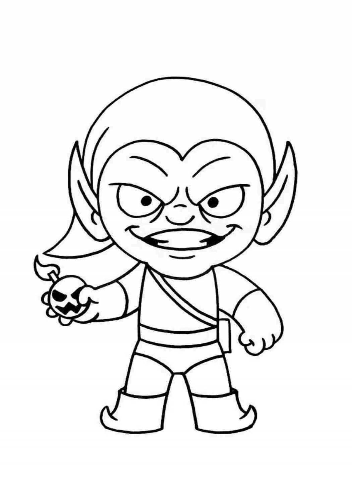 Colorful goblin coloring page for kids