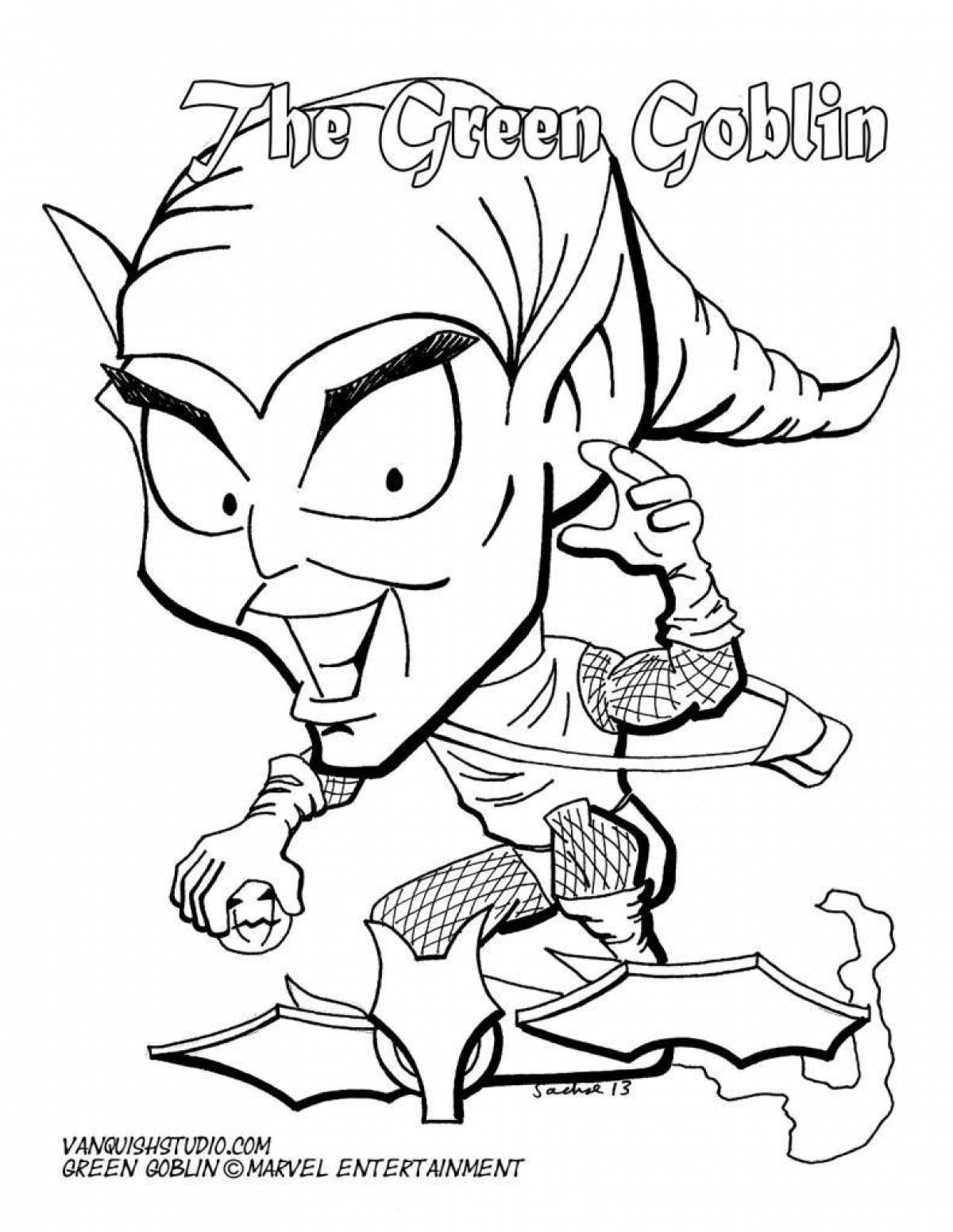 Playful goblin coloring page for kids
