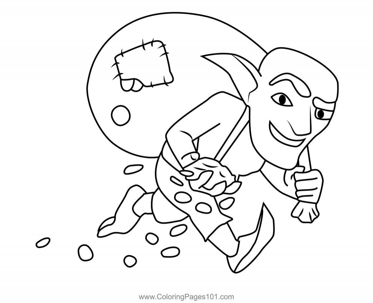 Glorious goblin coloring pages for kids