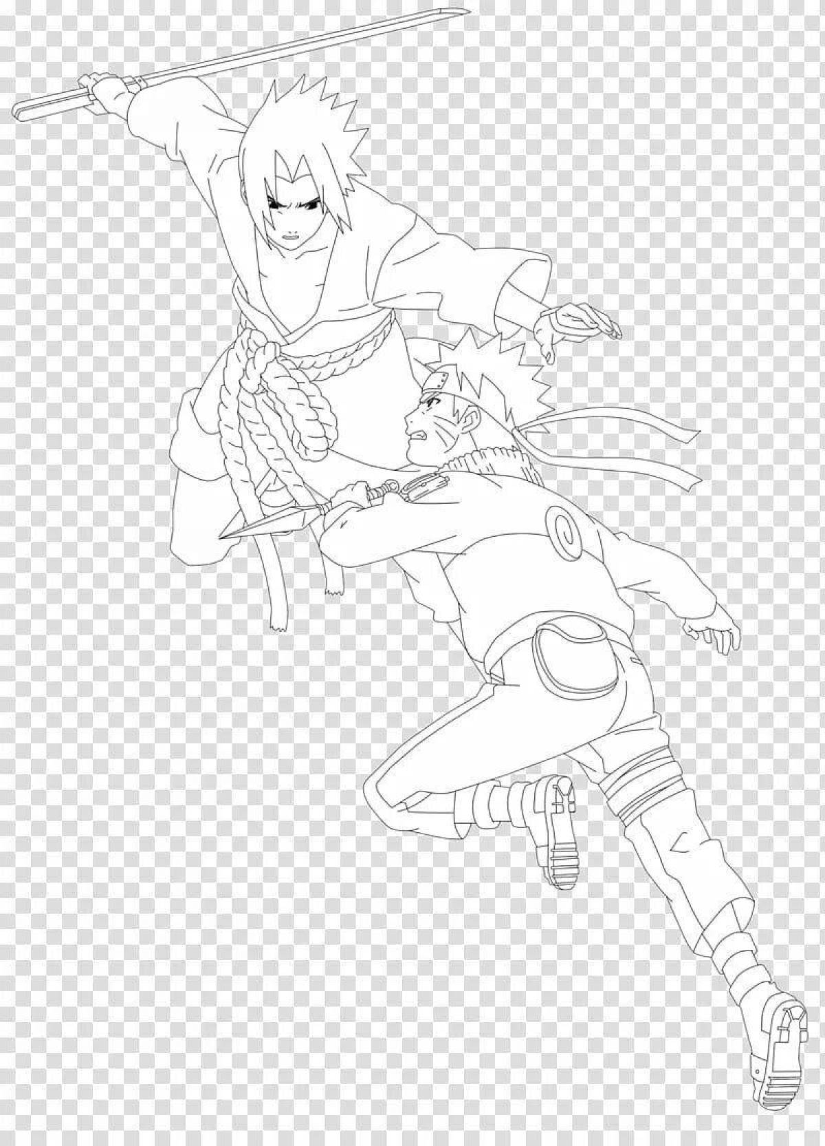 Photo Nice coloring naruto vs sasuke