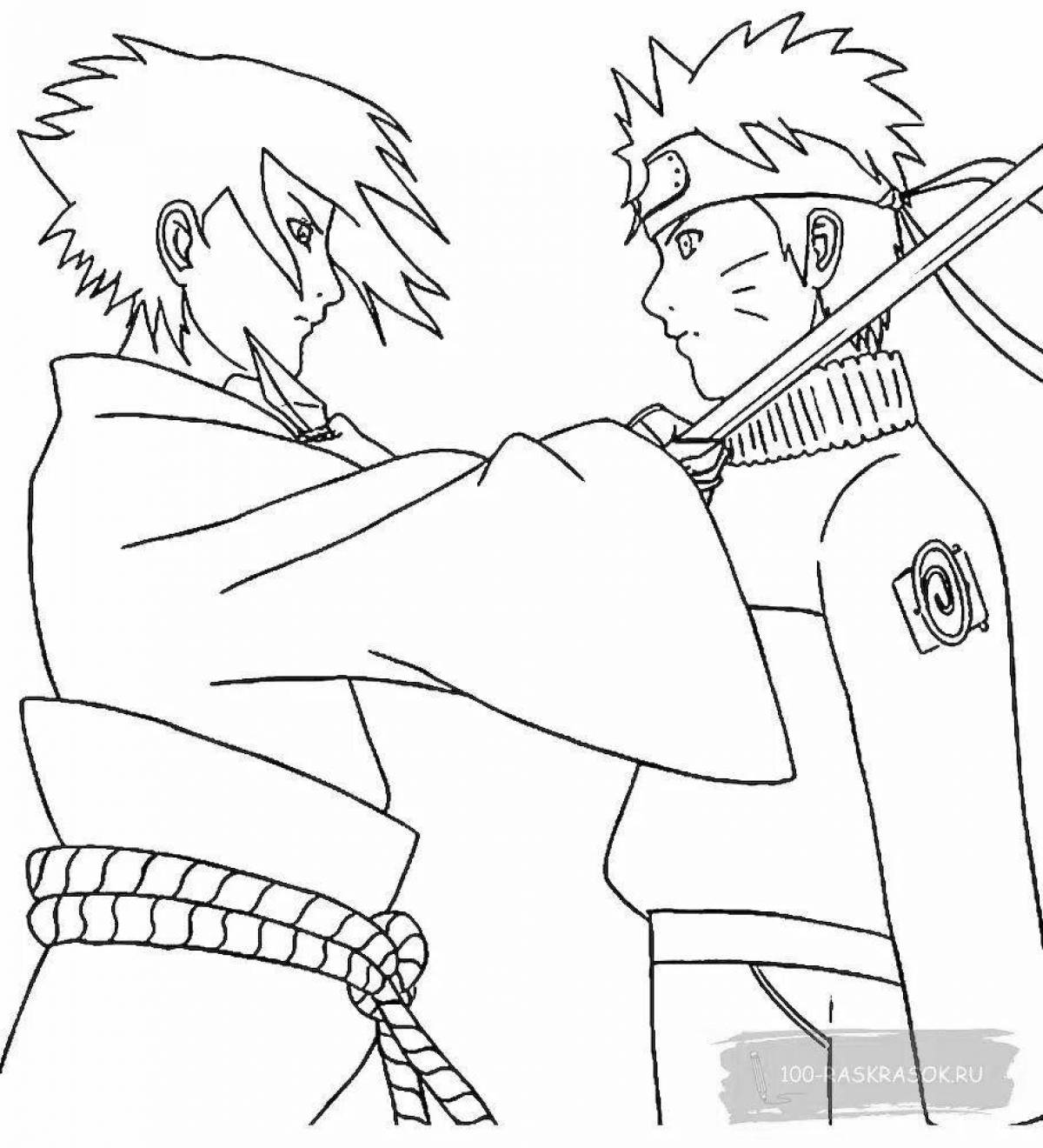 Generous coloring naruto vs sasuke