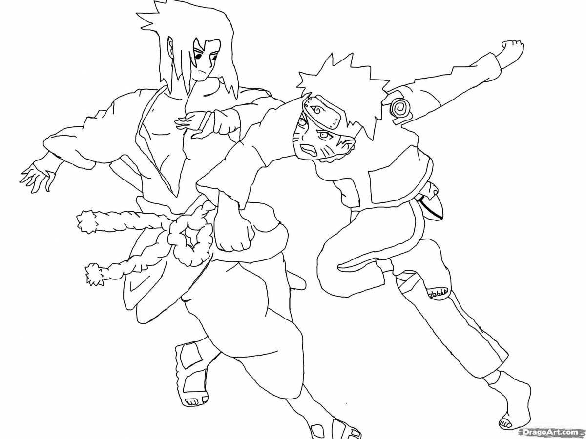 Photo Tempting naruto vs sasuke coloring book