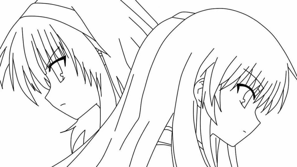 Colorful anime sketch coloring page