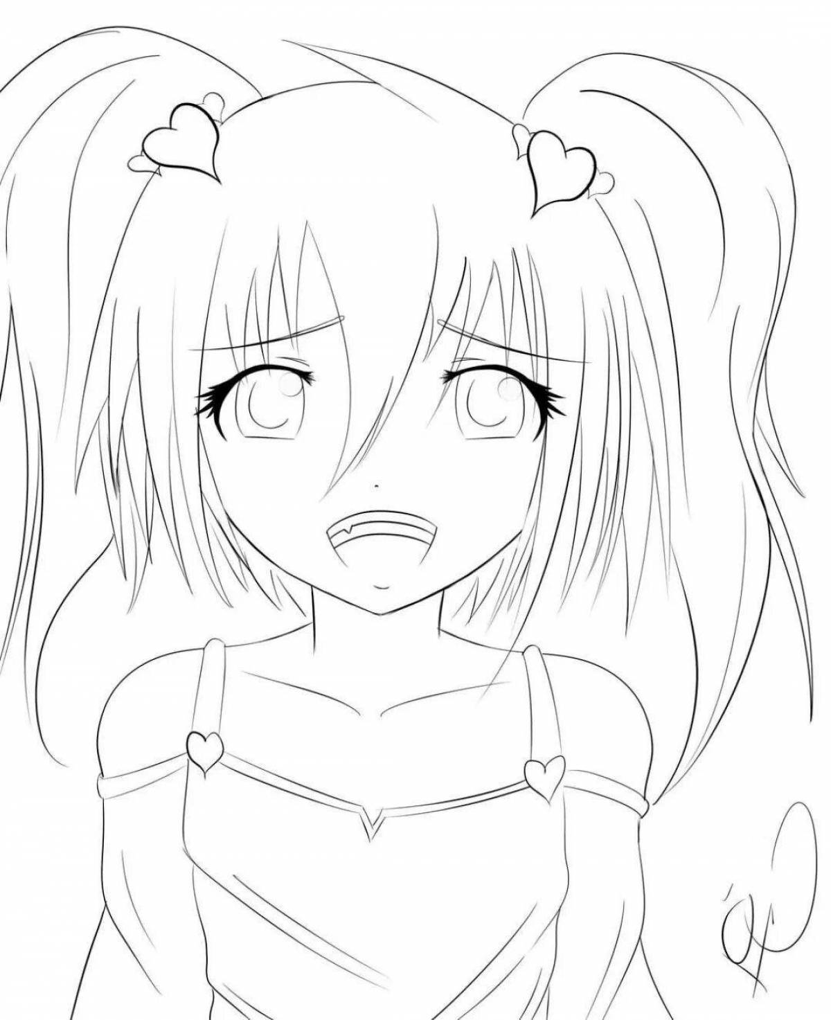 Animated Anime Sketch Coloring Page