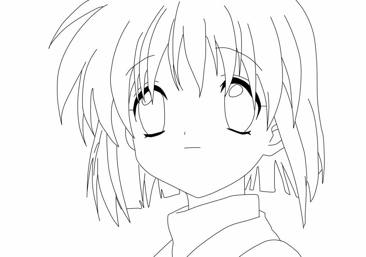 Innovative anime sketch coloring page