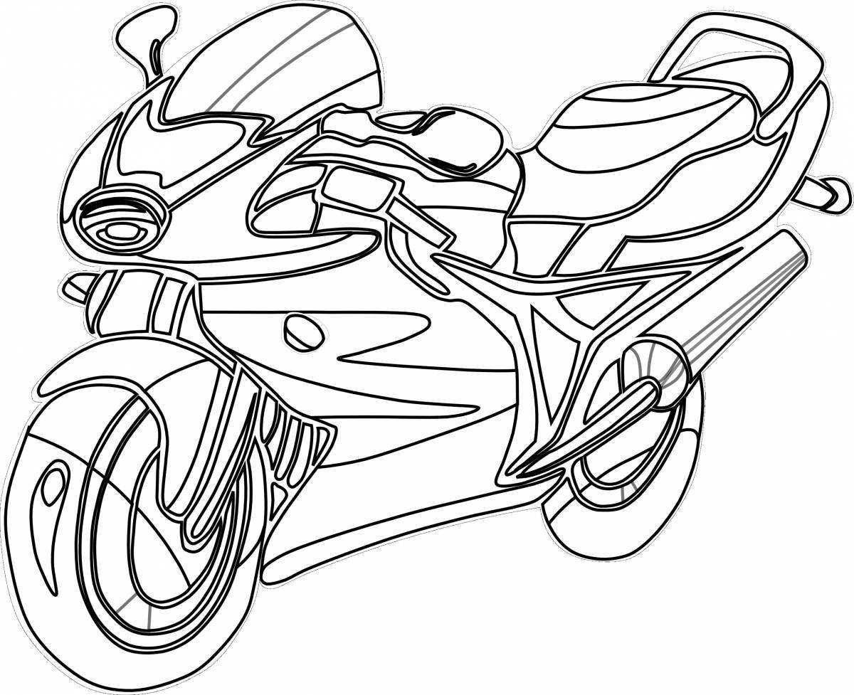 Fascinating cars and motorcycles coloring page