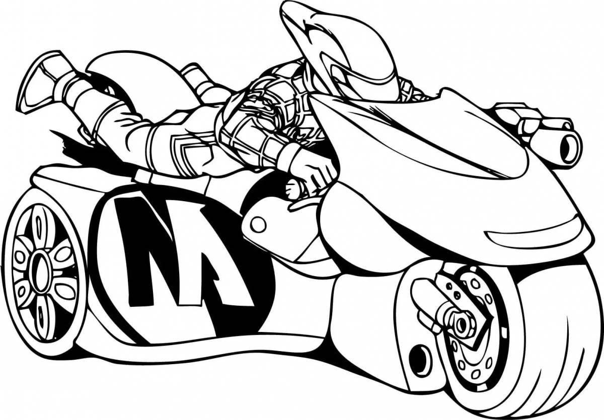 Playful car and motorcycle coloring book