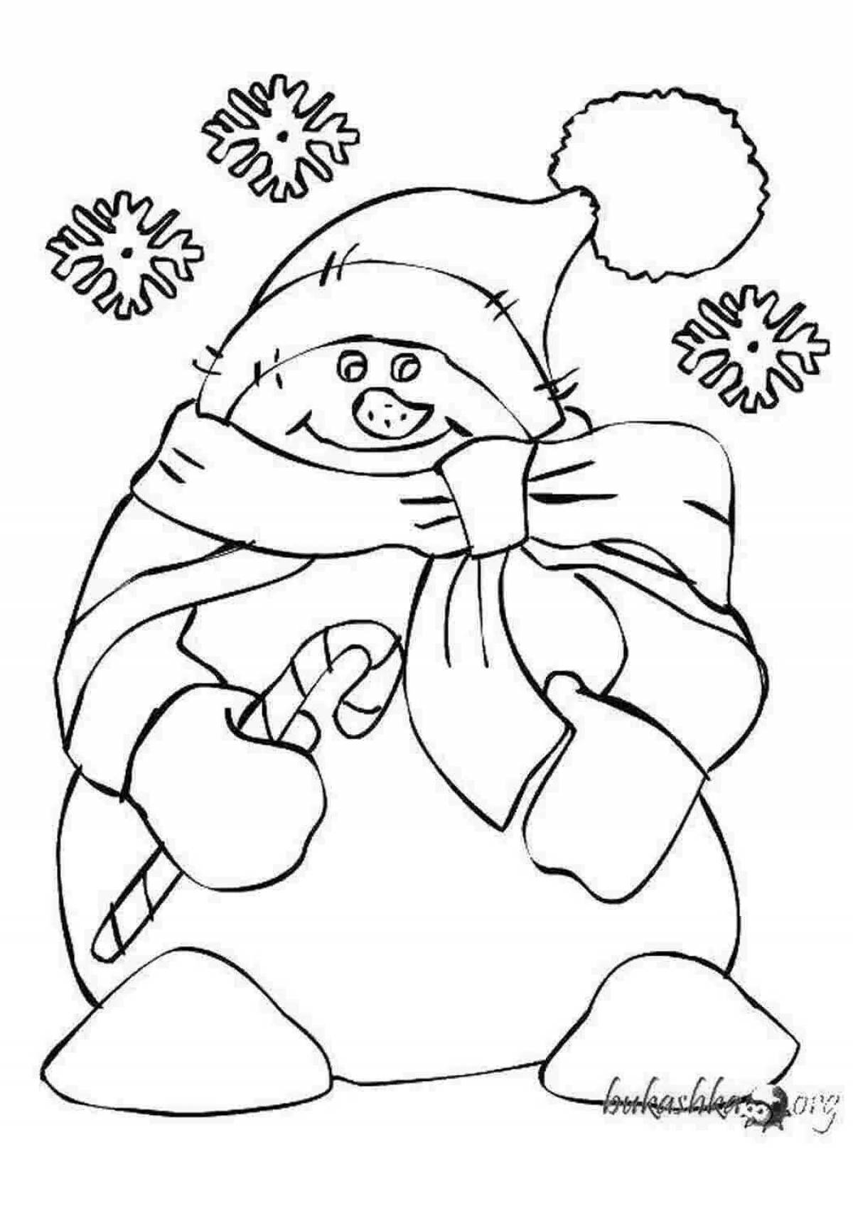Fancy snowman coloring book