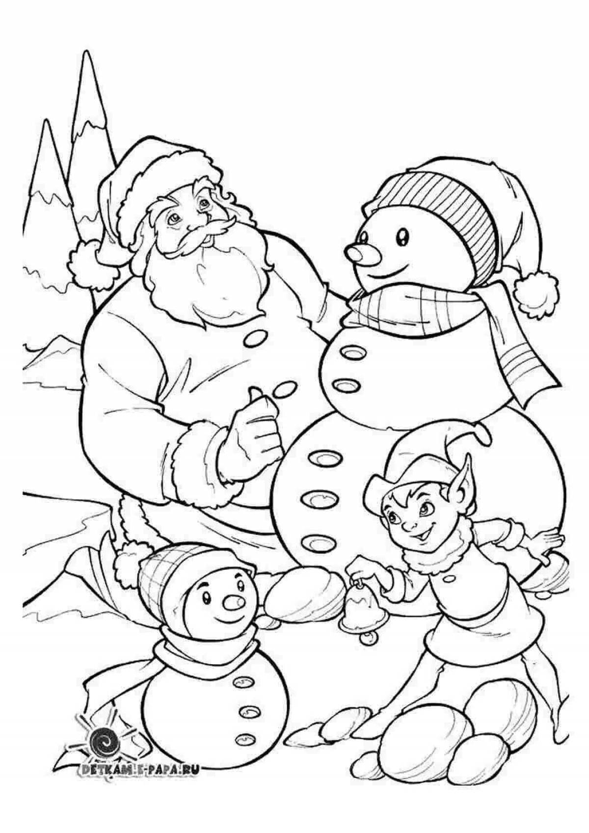Tempting snowman coloring book