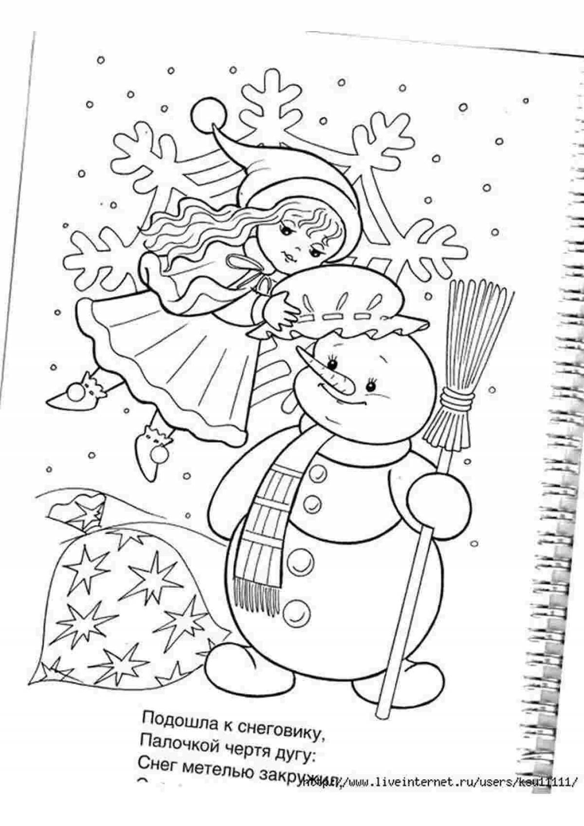 Cute snowman coloring book