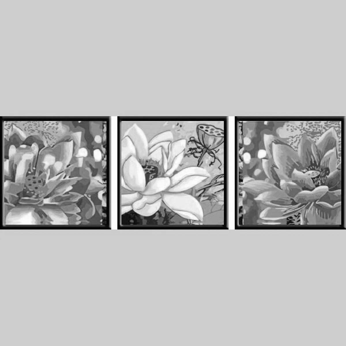 Photo Creative coloring triptych by numbers