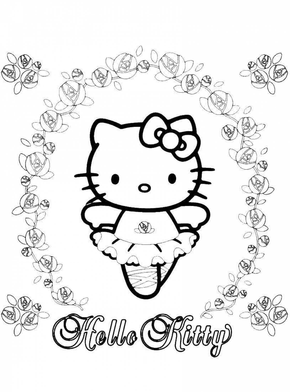 Симпатичная раскраска hello kitty kurumi