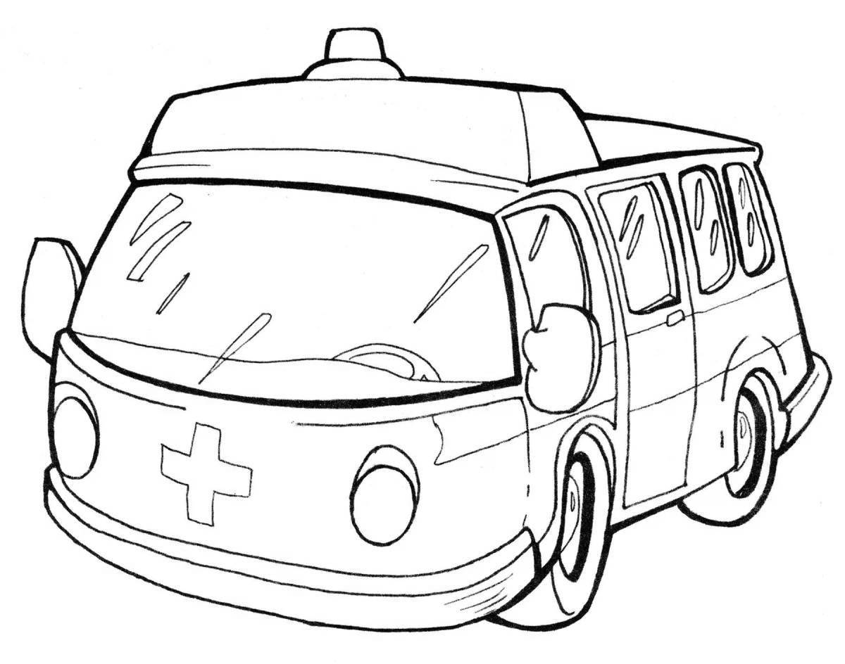 Colouring bright ambulance