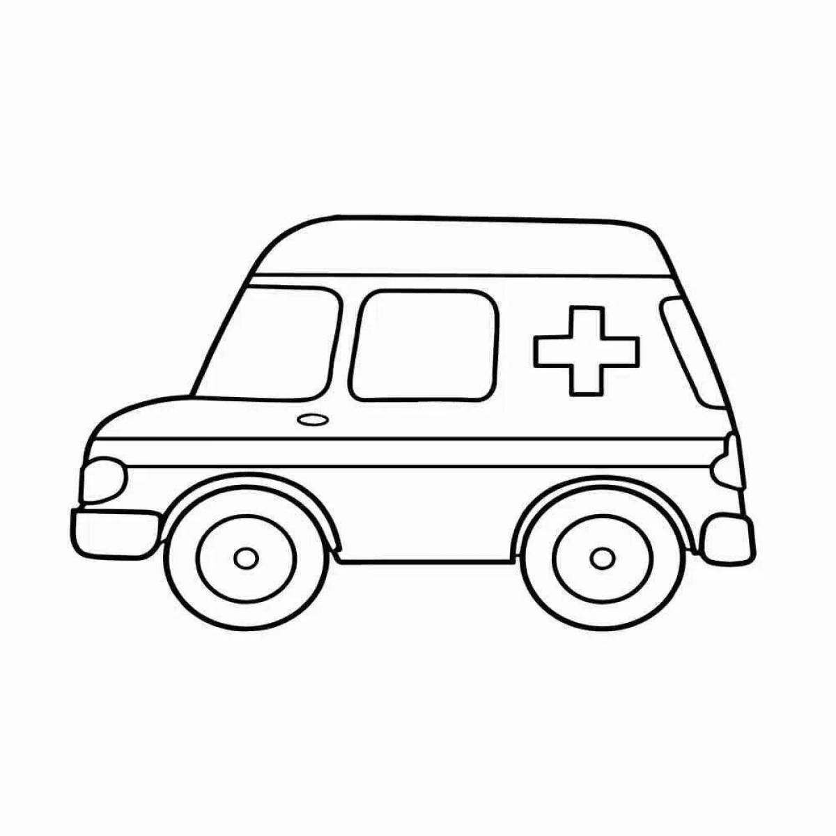 Dynamic ambulance coloring page