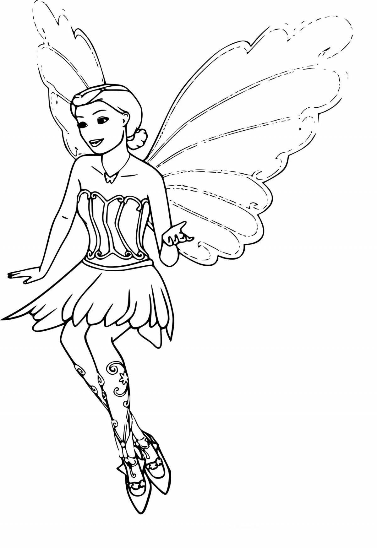 Ослепительная раскраска фея с крыльями