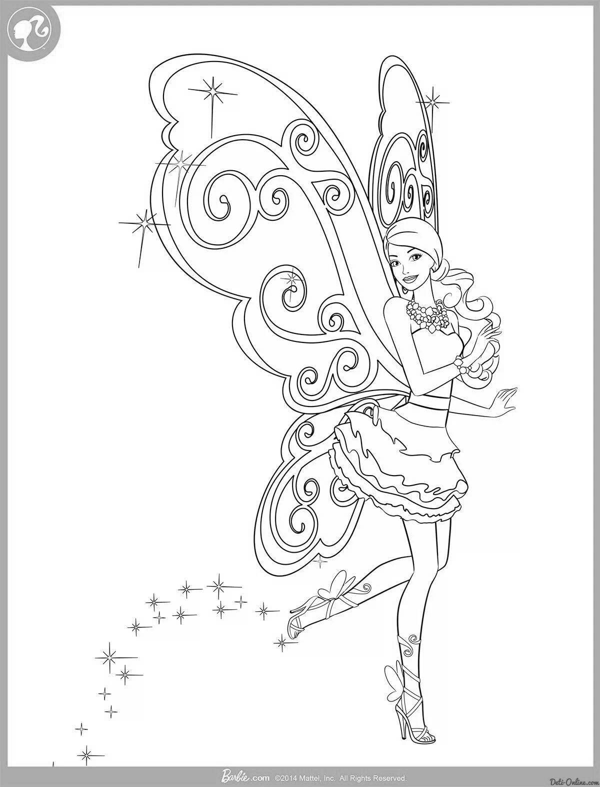 Fairy wings glitter coloring page