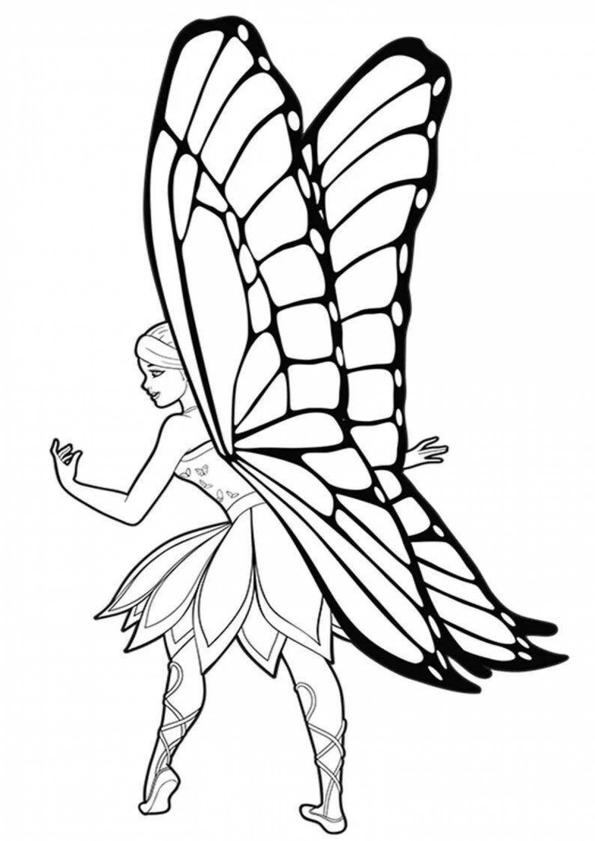 Безупречная раскраска фея с крыльями