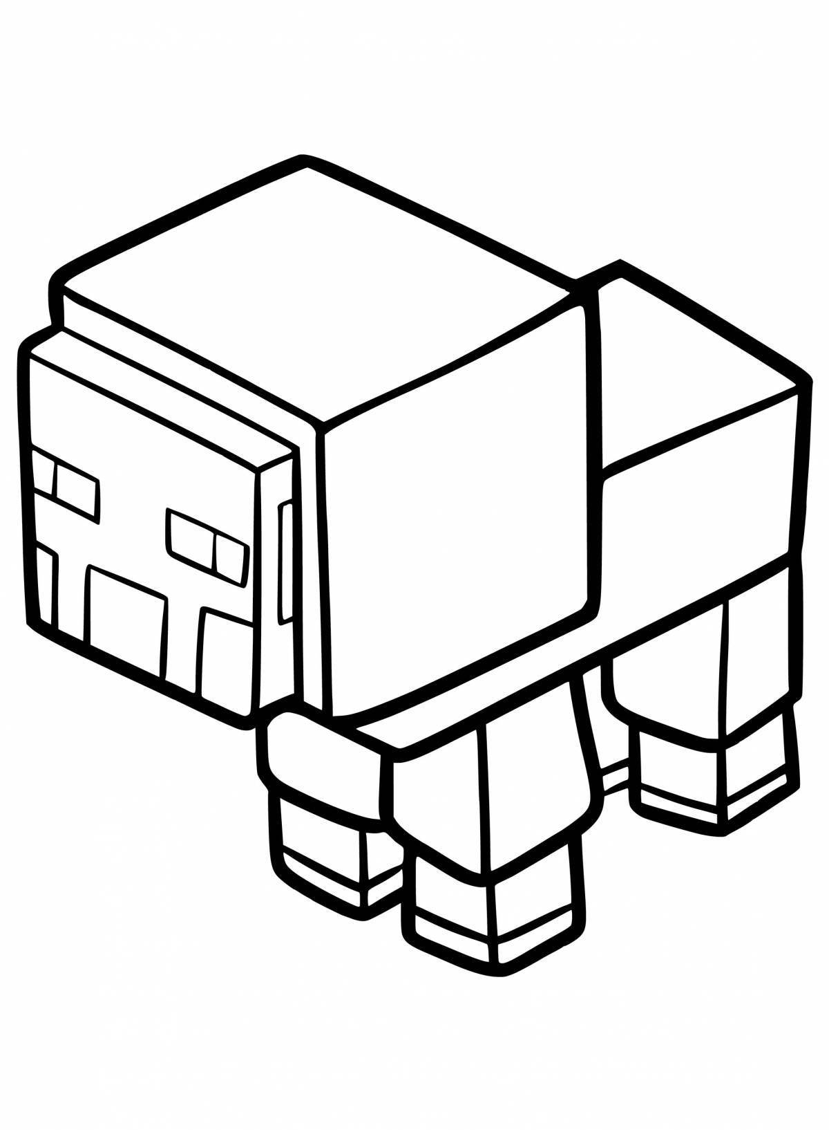 Exciting minecraft pig coloring page