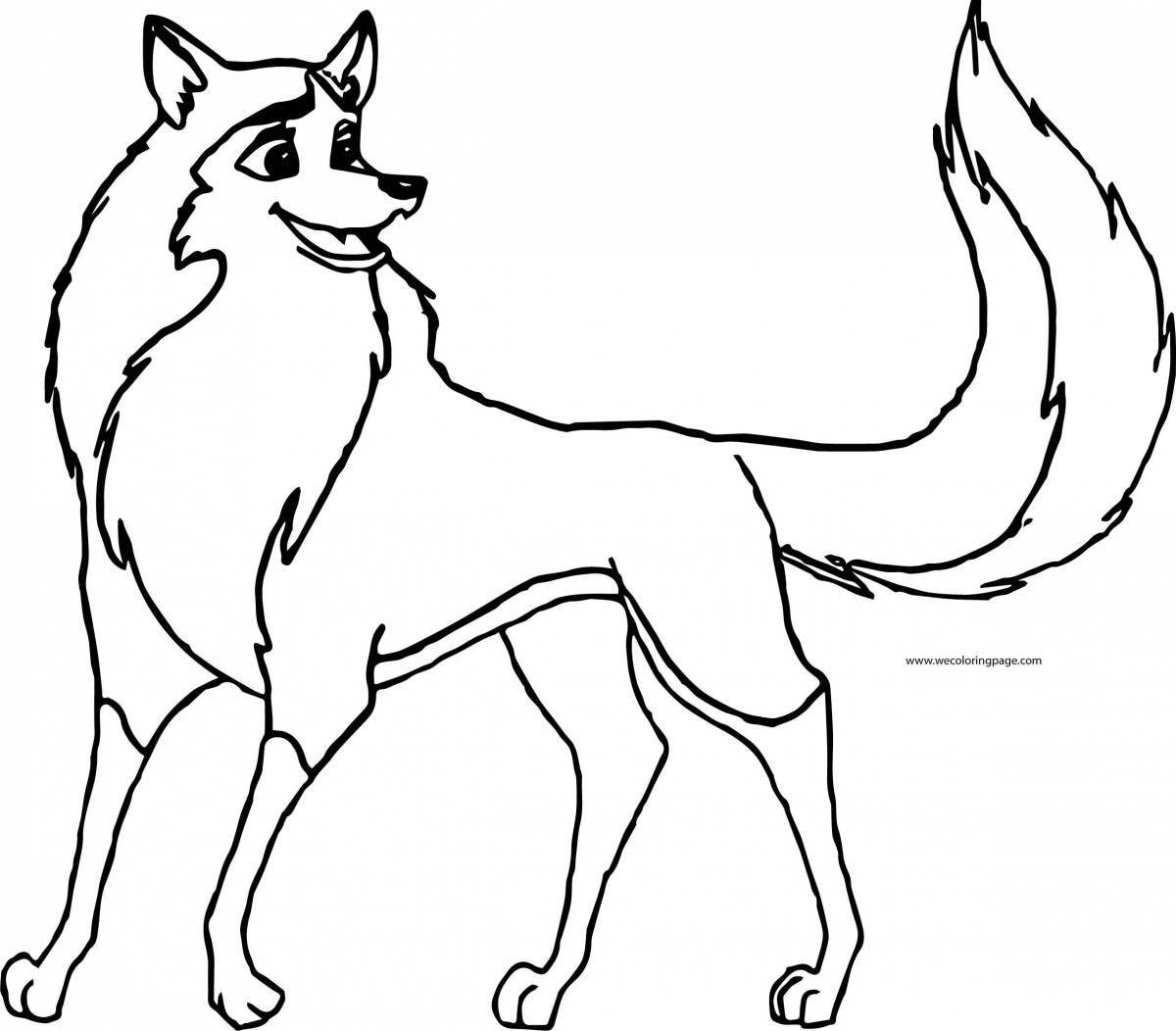 Блестящая раскраска собака и волк