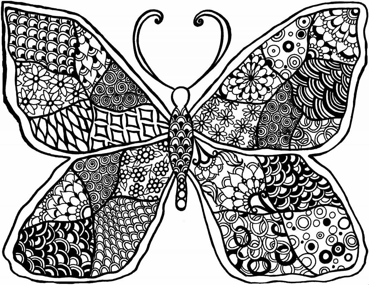 Радостная бабочка с сердечками