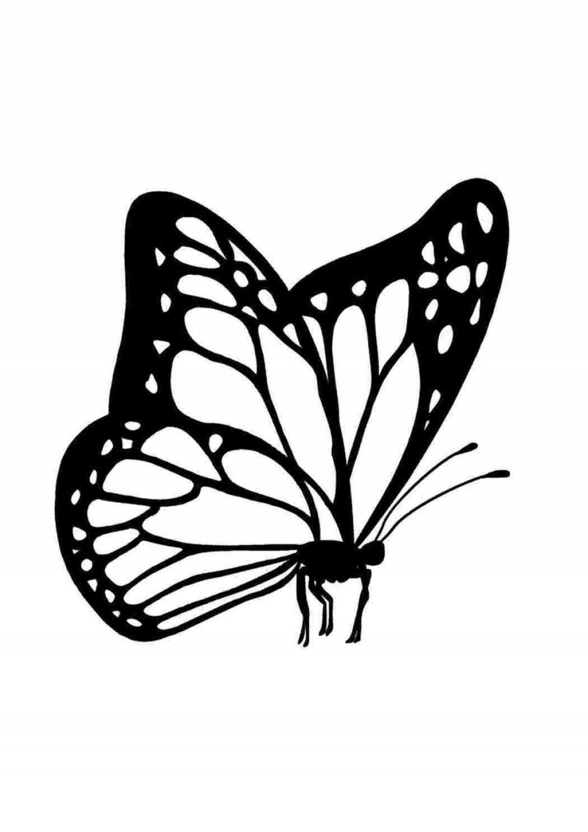 Блестящая бабочка с сердечками