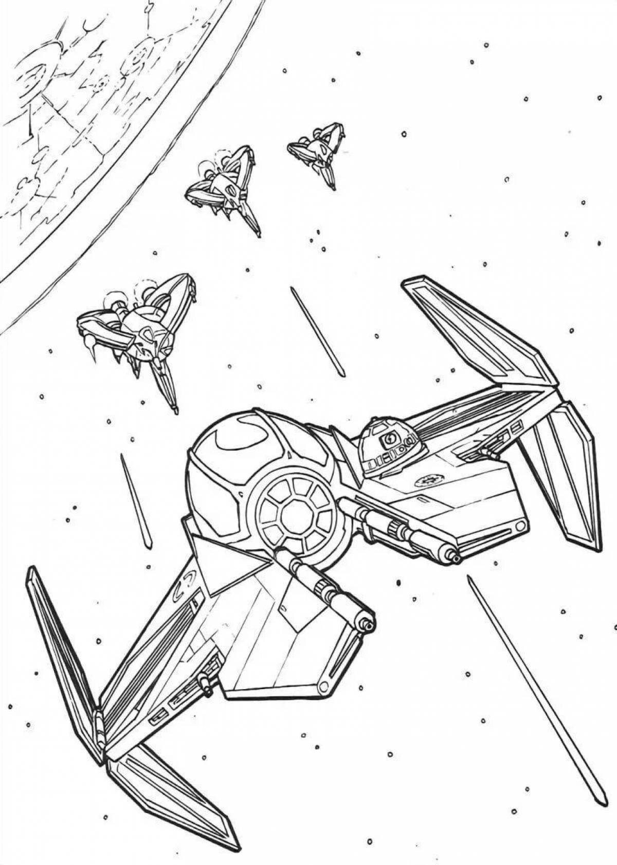Majestic coloring page star wars ships