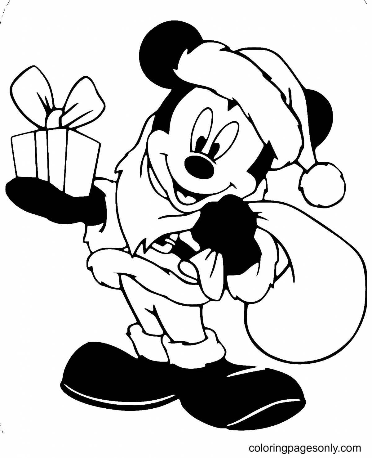 Colorful coloring Christmas Mickey Mouse
