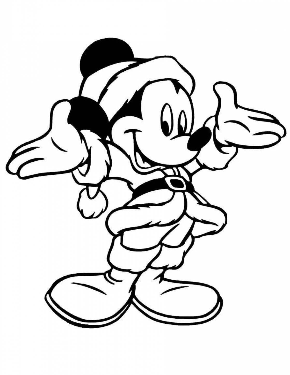 Mickey Mouse Christmas Glitter Coloring Page