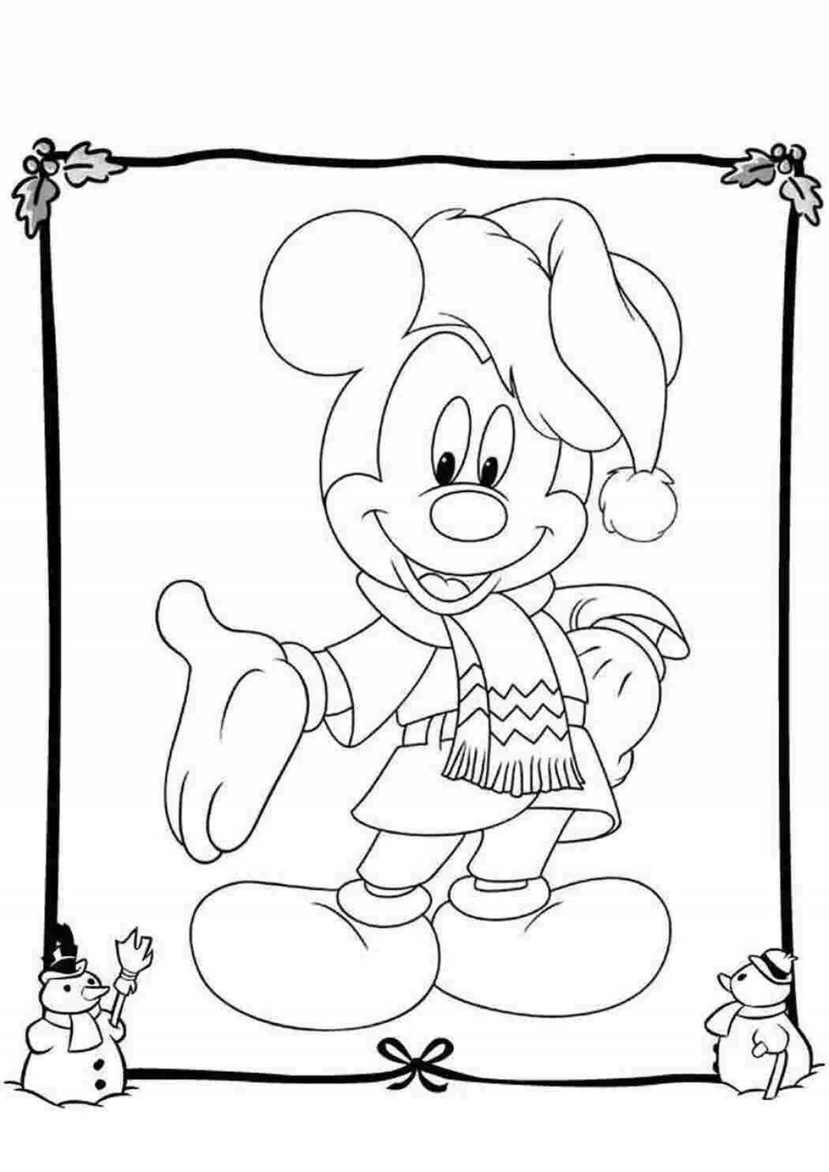 Fairy coloring christmas mickey mouse