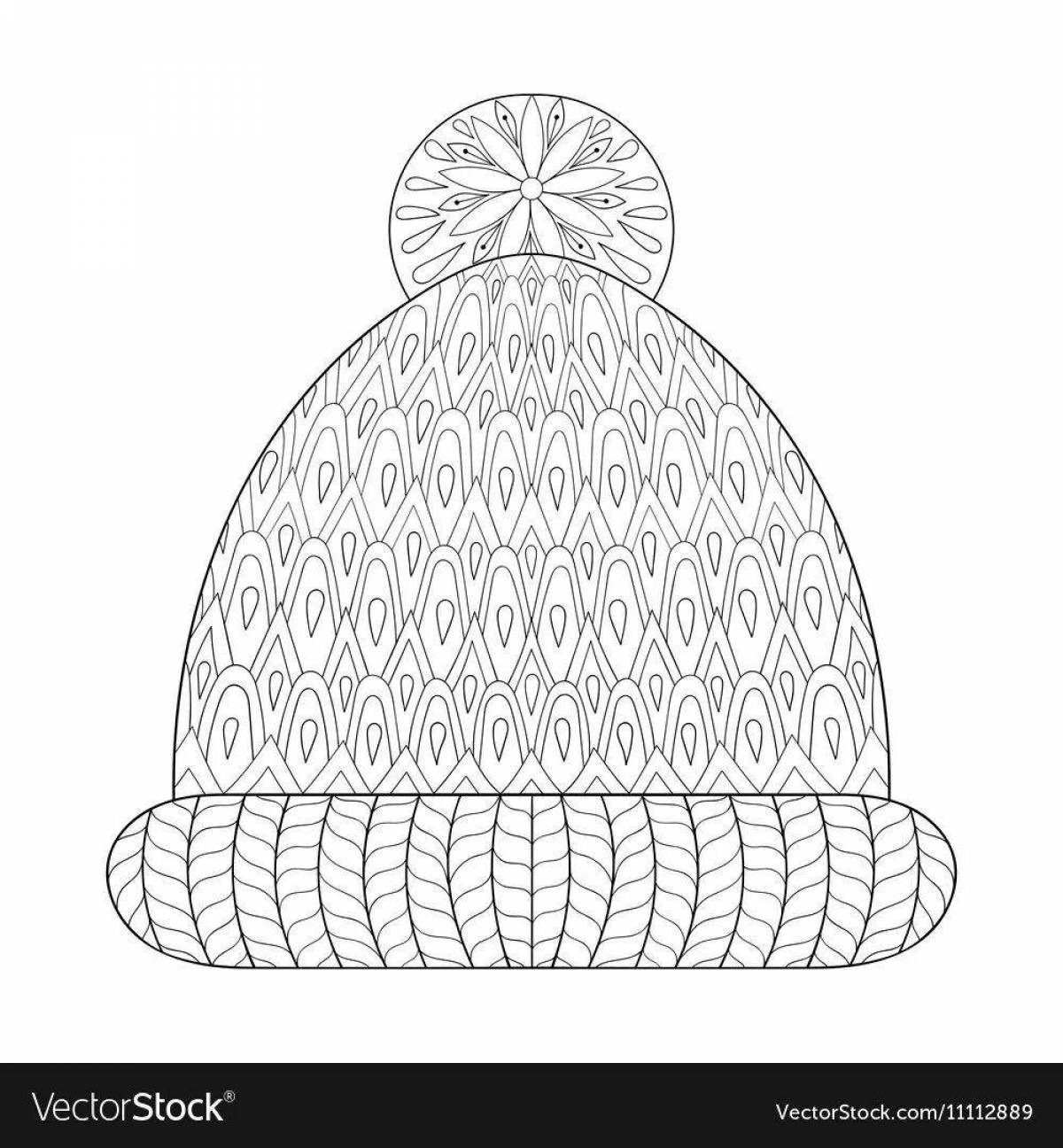 Coloring page joyful hat and gloves