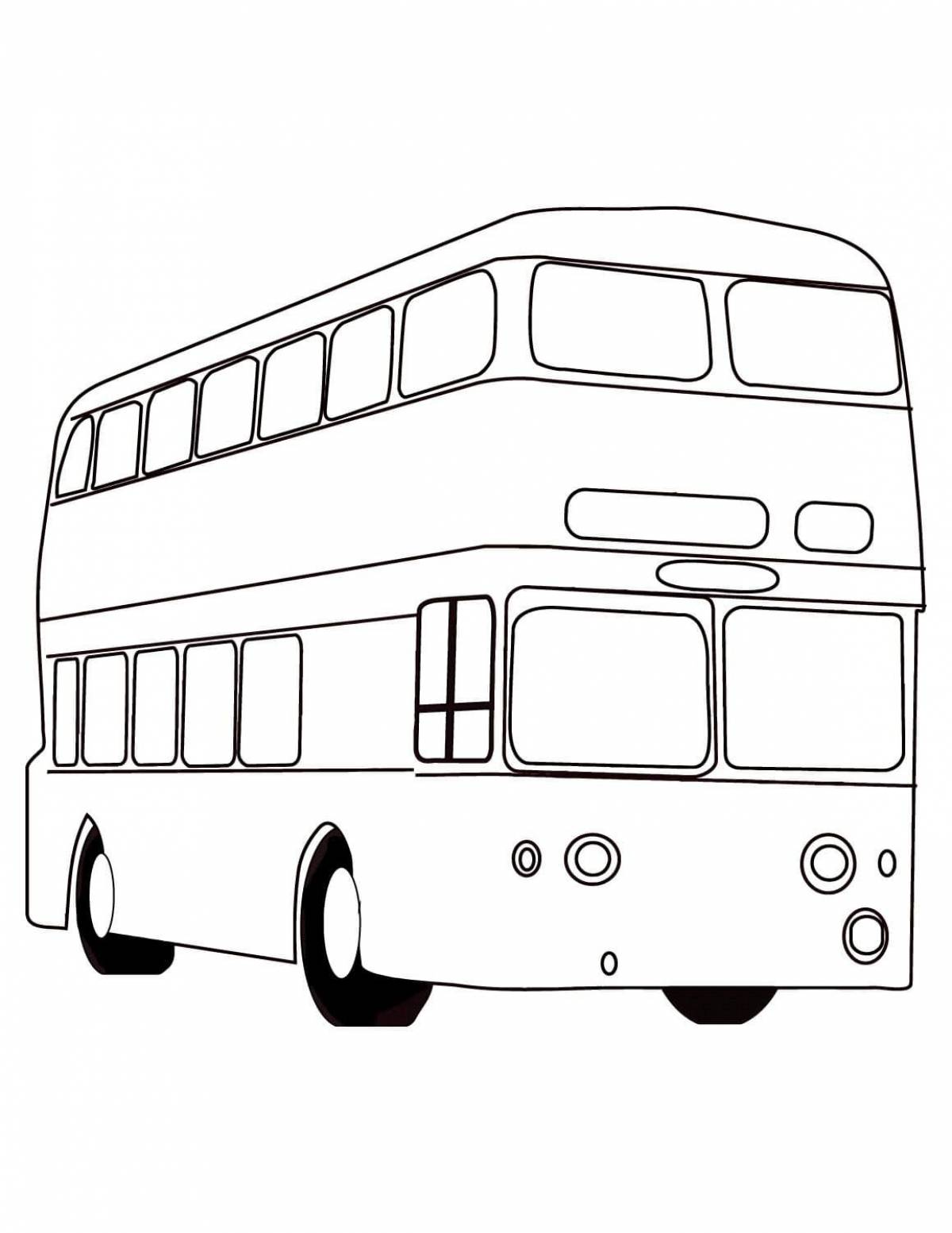 Coloring page cheerful accordion bus