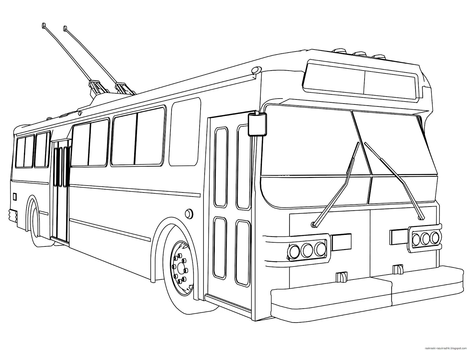 Adorable accordion bus coloring page