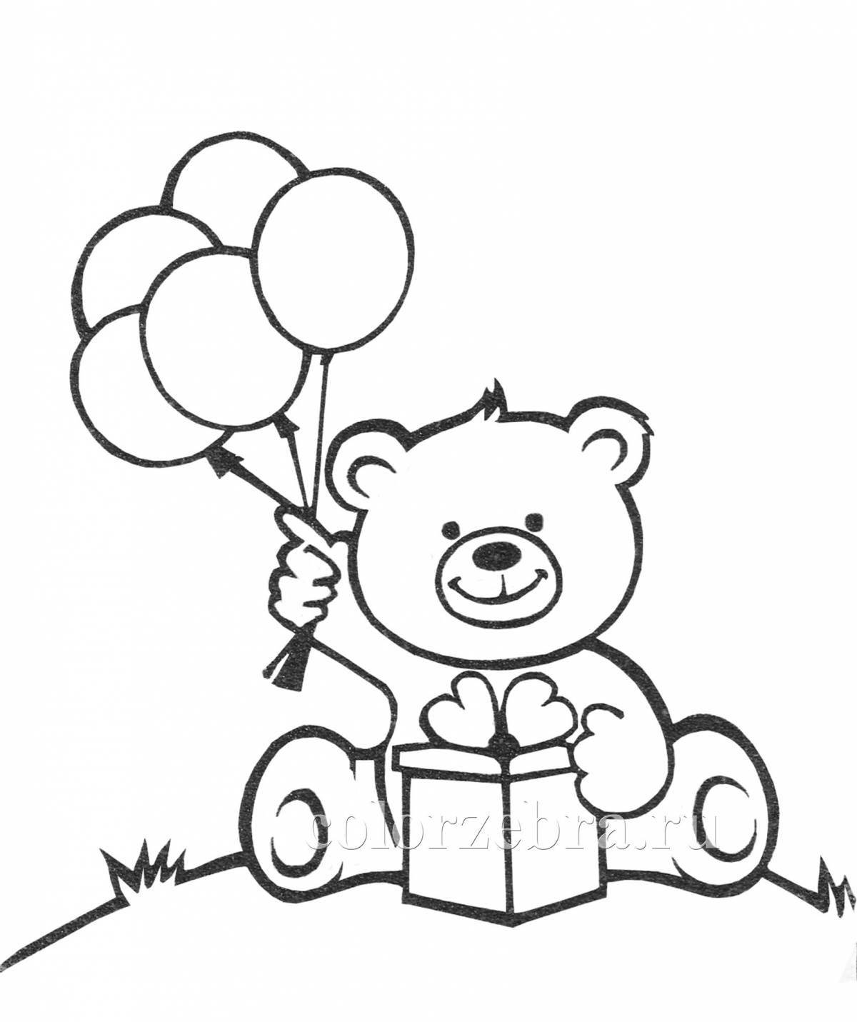 Amazing bear with a gift coloring book