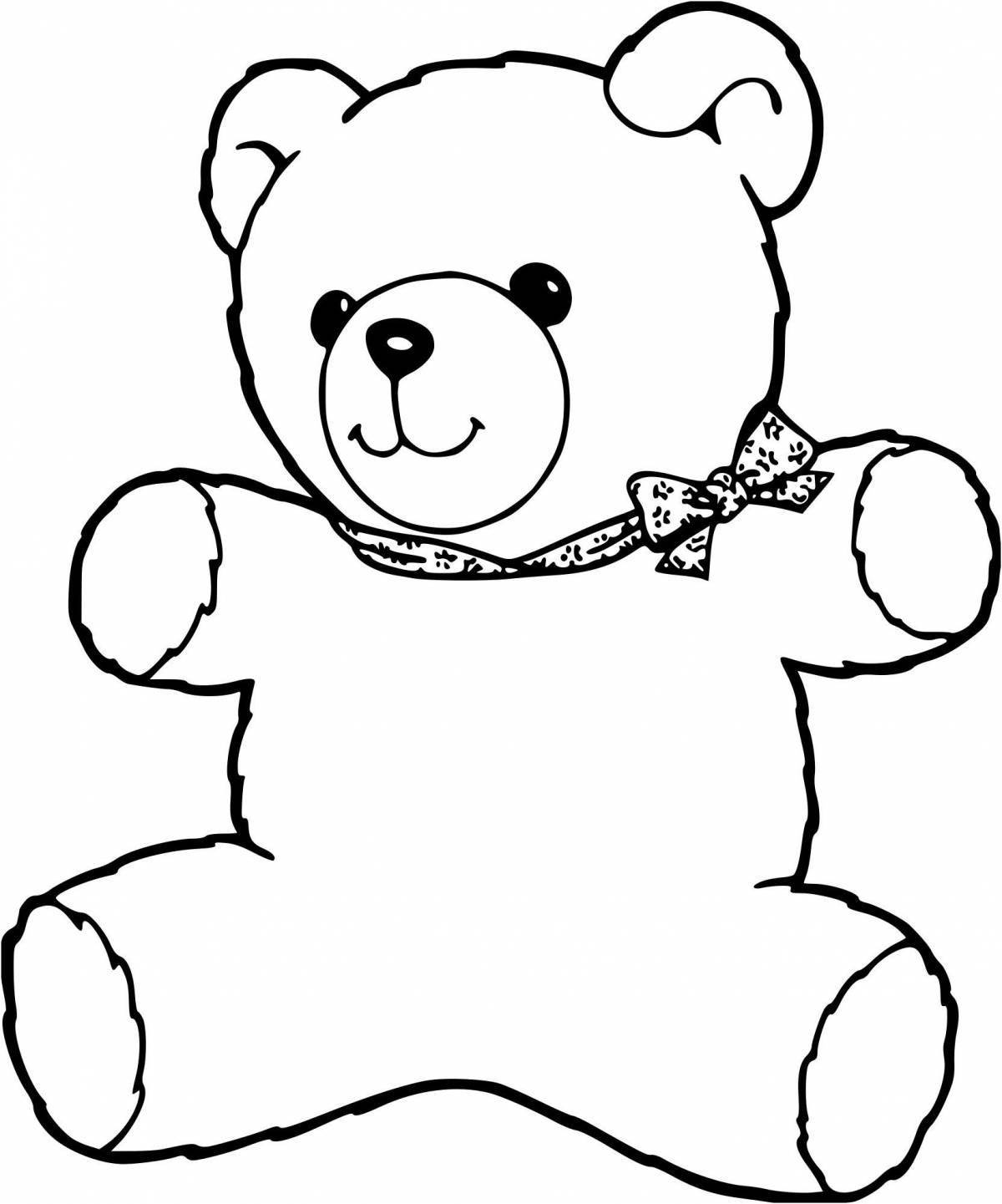 Animated bear with a gift coloring book