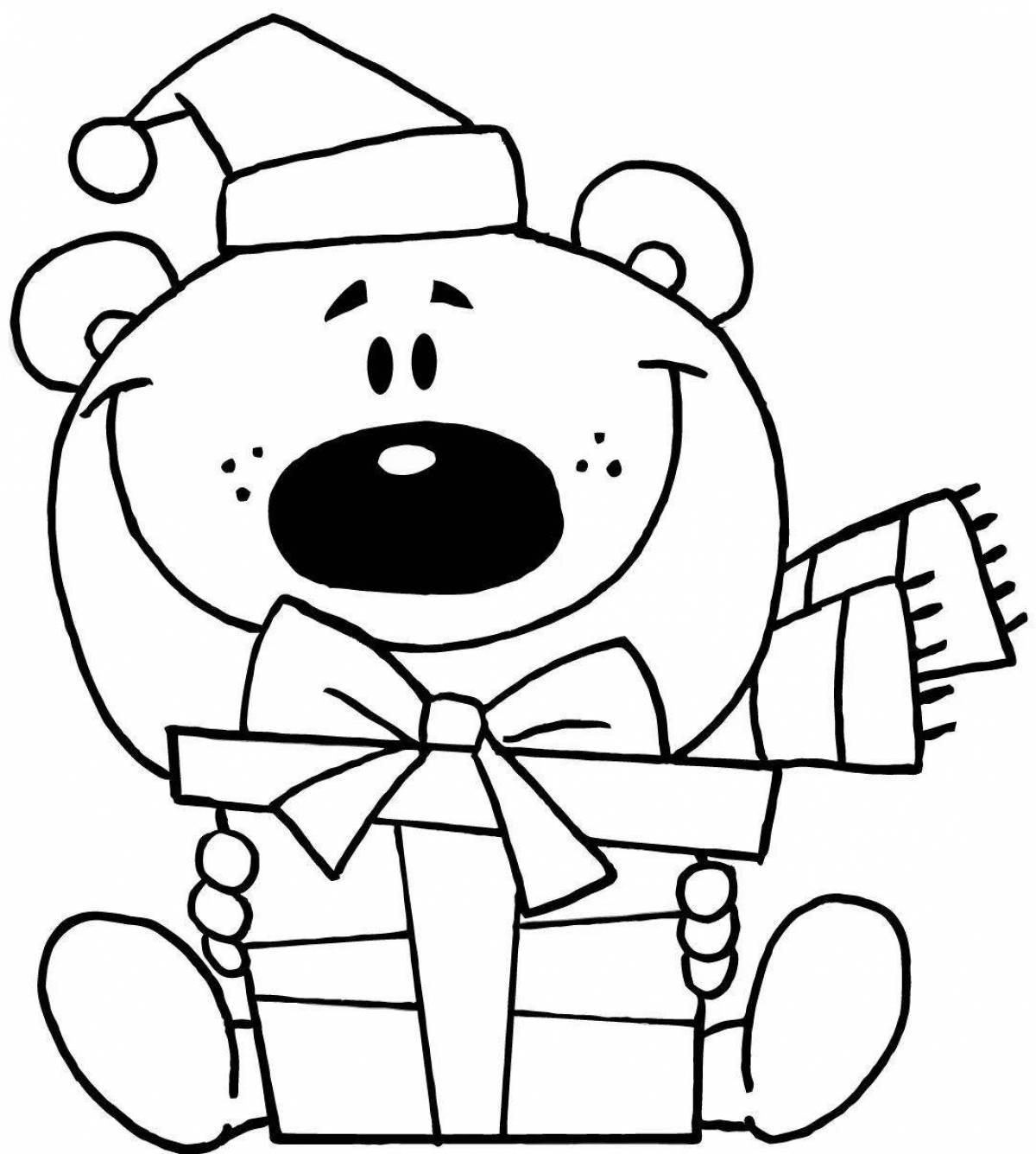 Brilliant teddy bear with a gift coloring book