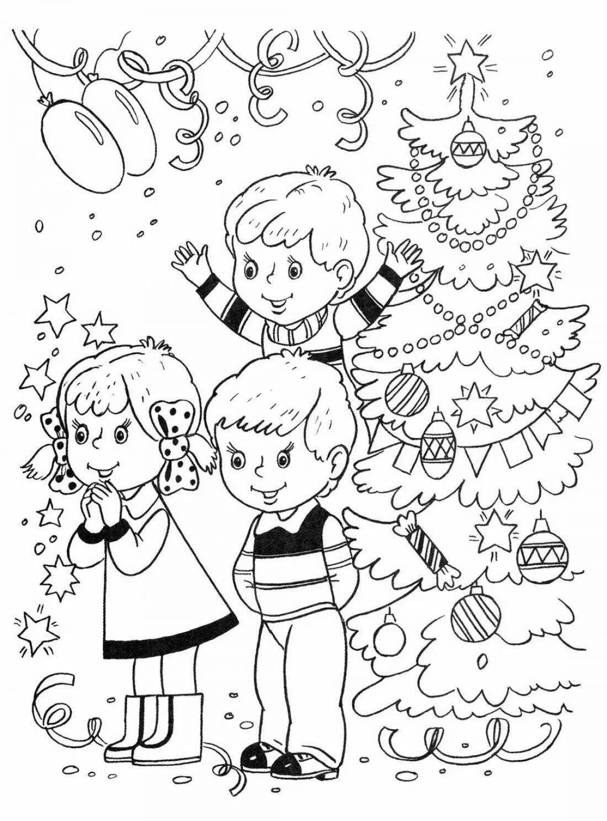 Children decorate the tree