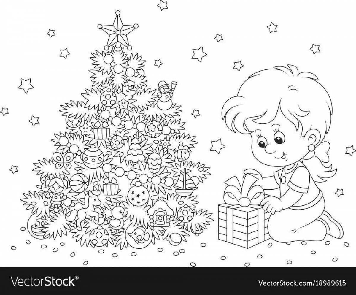Children decorating the Christmas tree #1