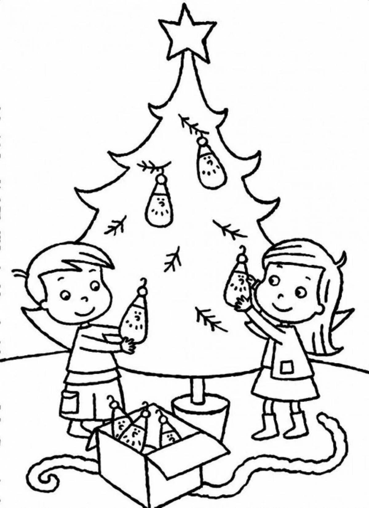 Children decorate the Christmas tree #2